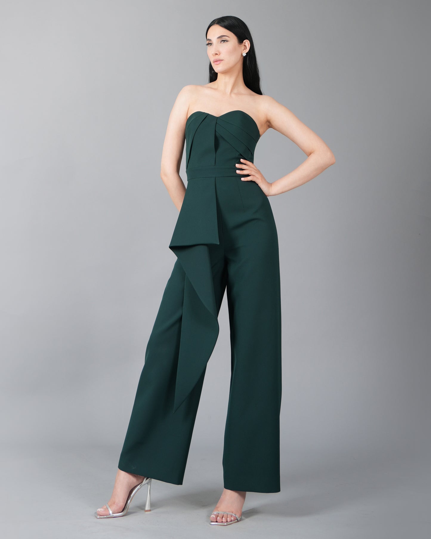 Strapless Emerald Structured Jumpsuit