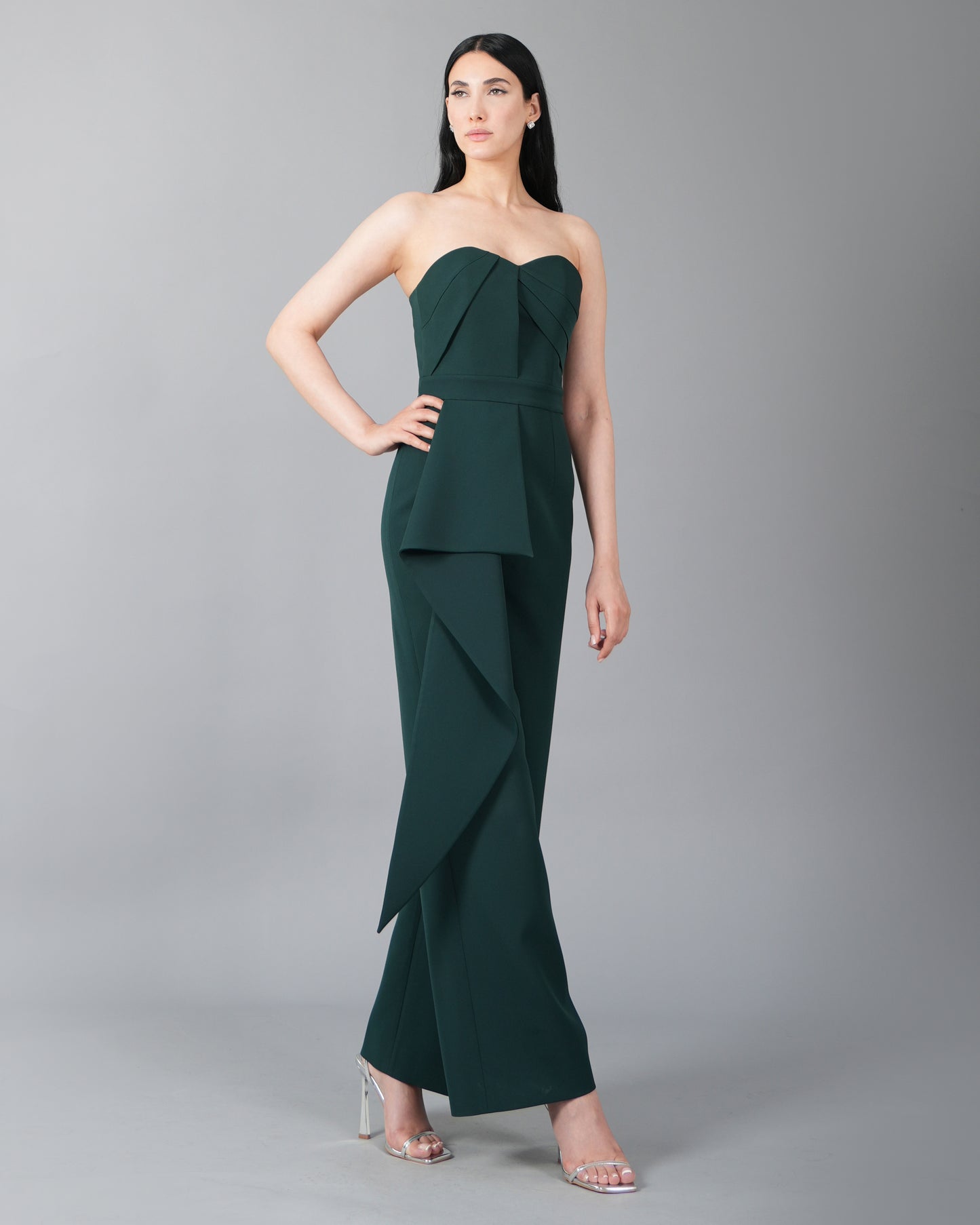 Strapless Emerald Structured Jumpsuit