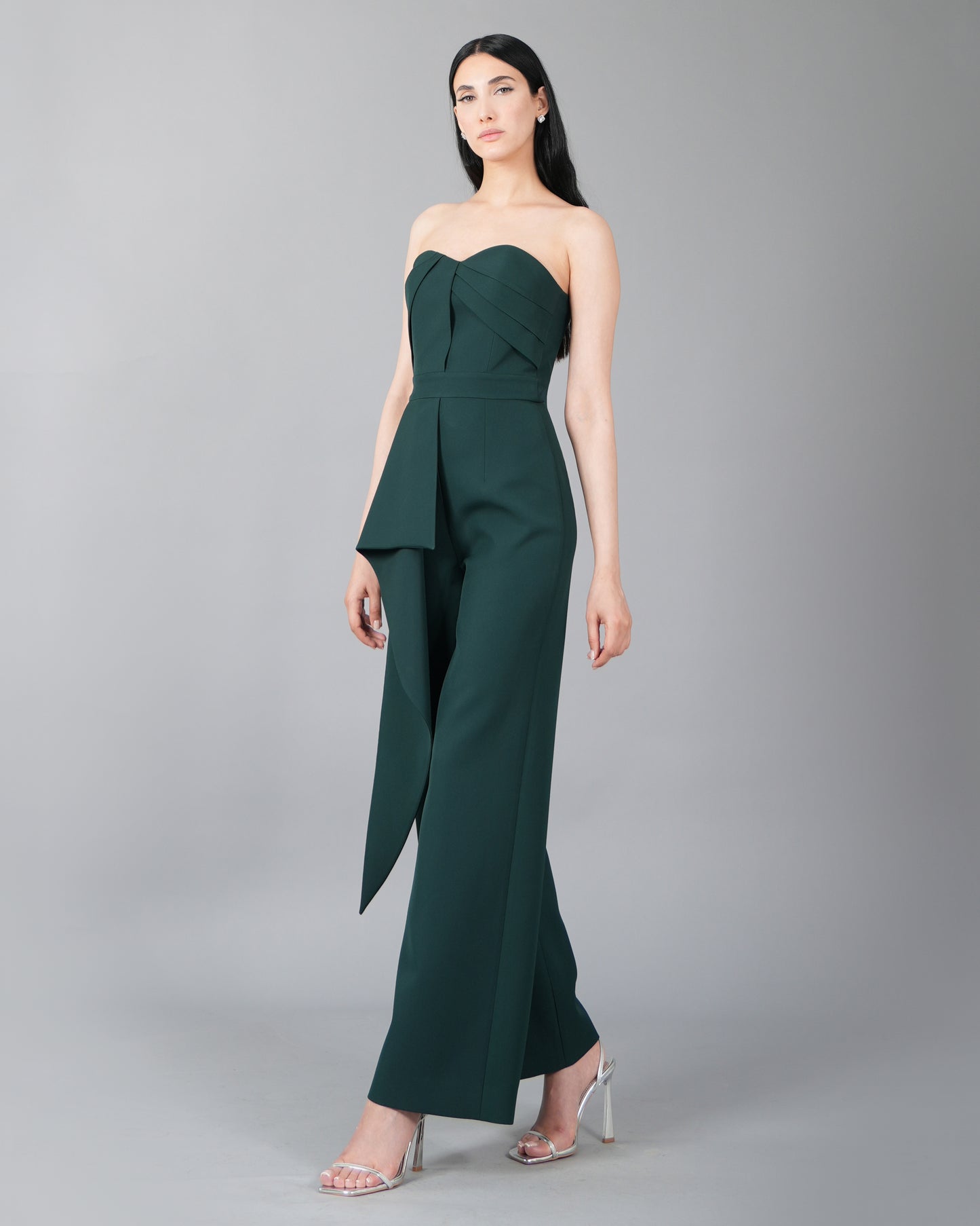 Strapless Emerald Structured Jumpsuit