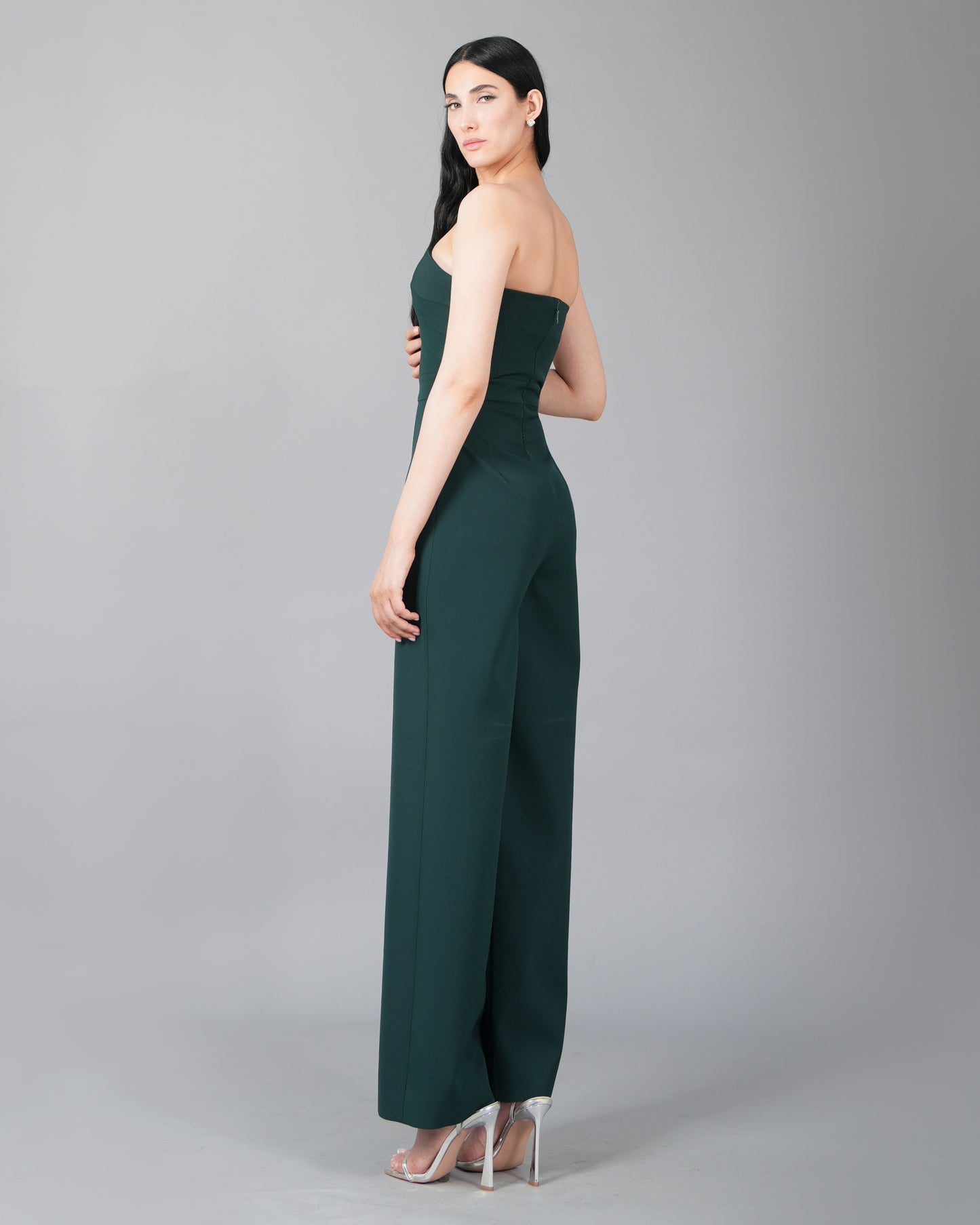 Strapless Emerald Structured Jumpsuit
