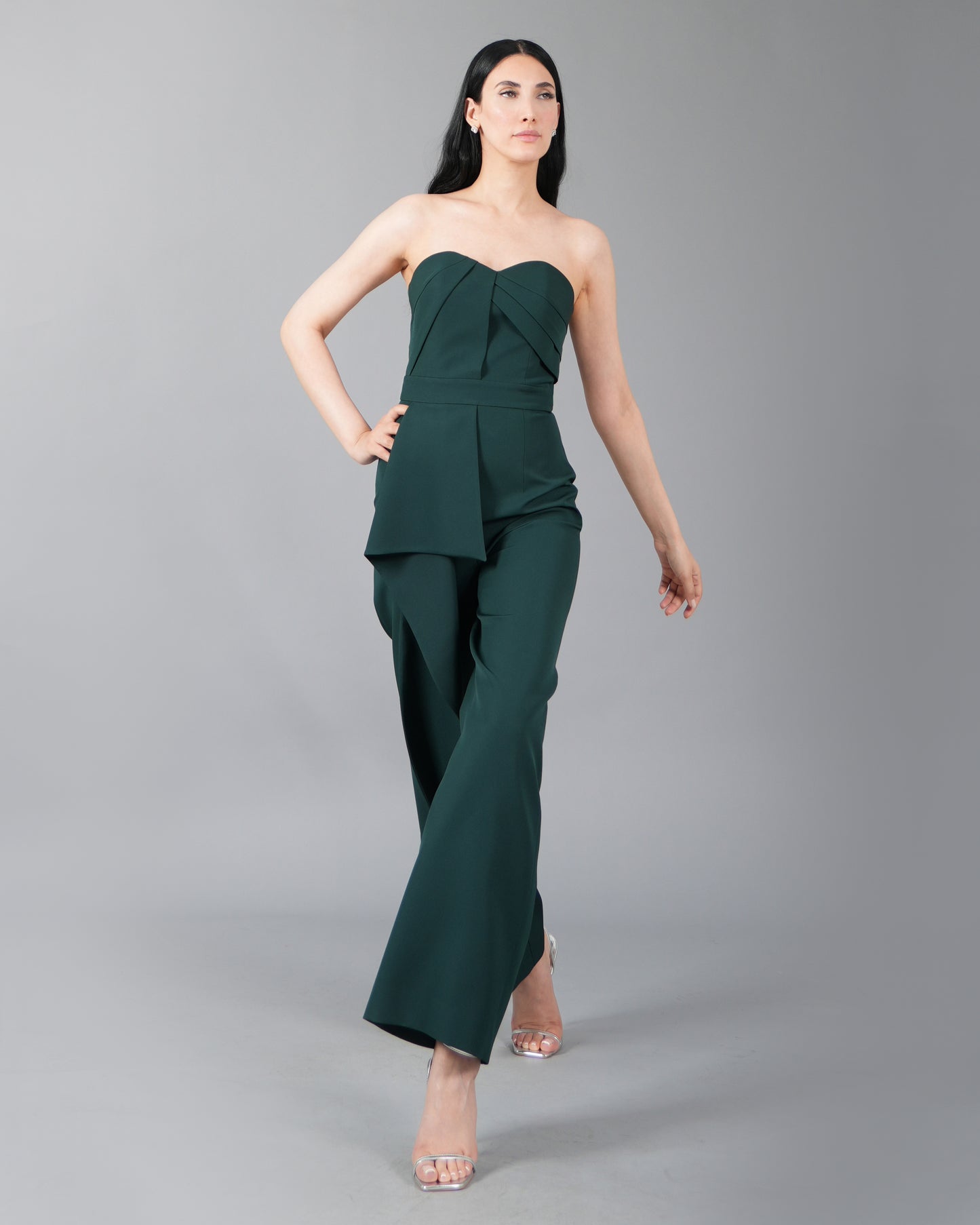 Strapless Emerald Structured Jumpsuit
