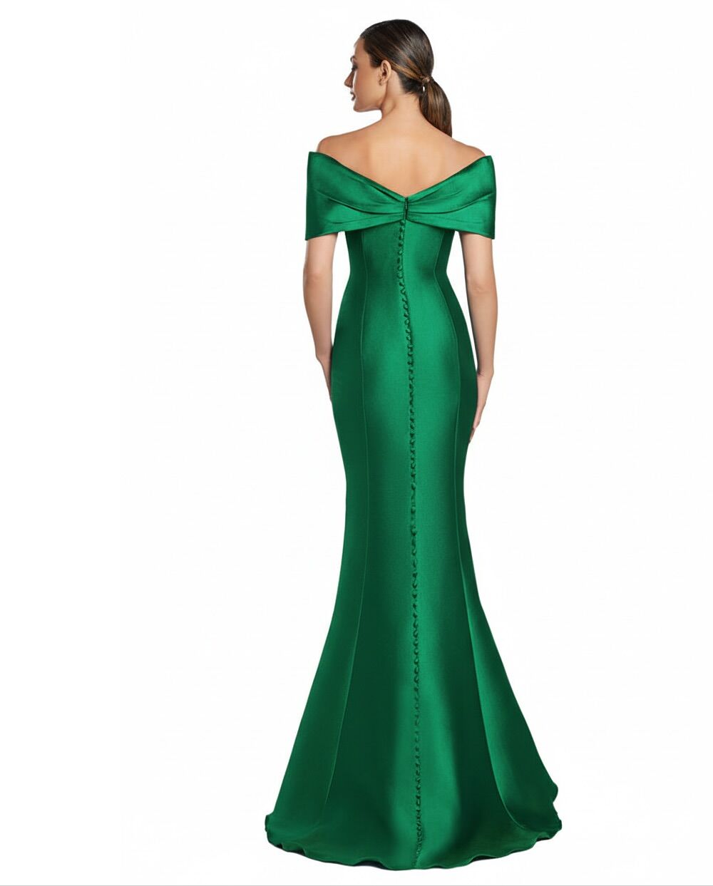 Elegant Emerald Green Satin Evening Gown Mermaid
