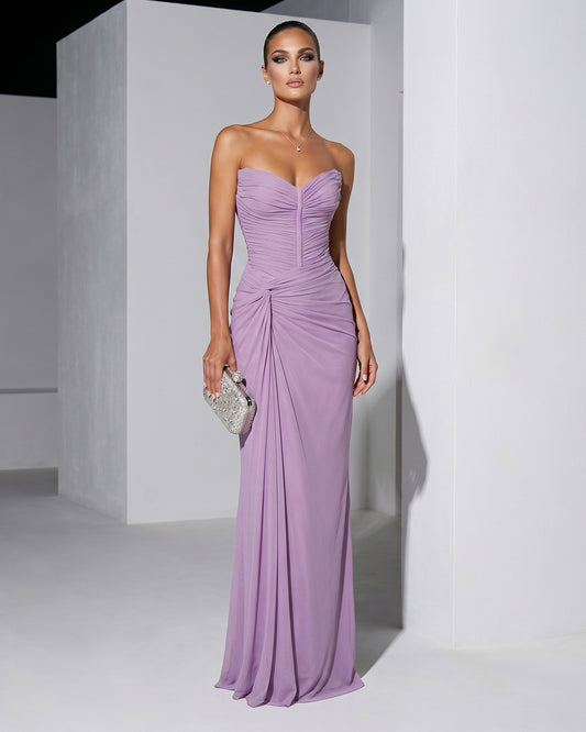 LILAC DRAPED SWEETHEART GOWN