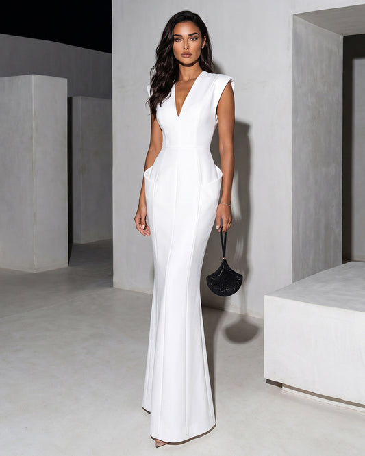 IVORY SCULPTED MERMAID GOWN