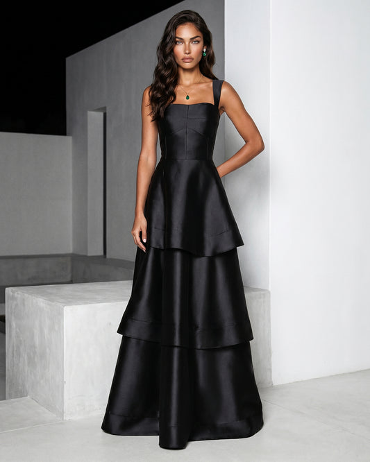 Noir Cascade Gown