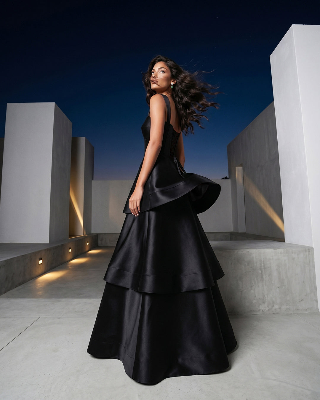Noir Cascade Gown