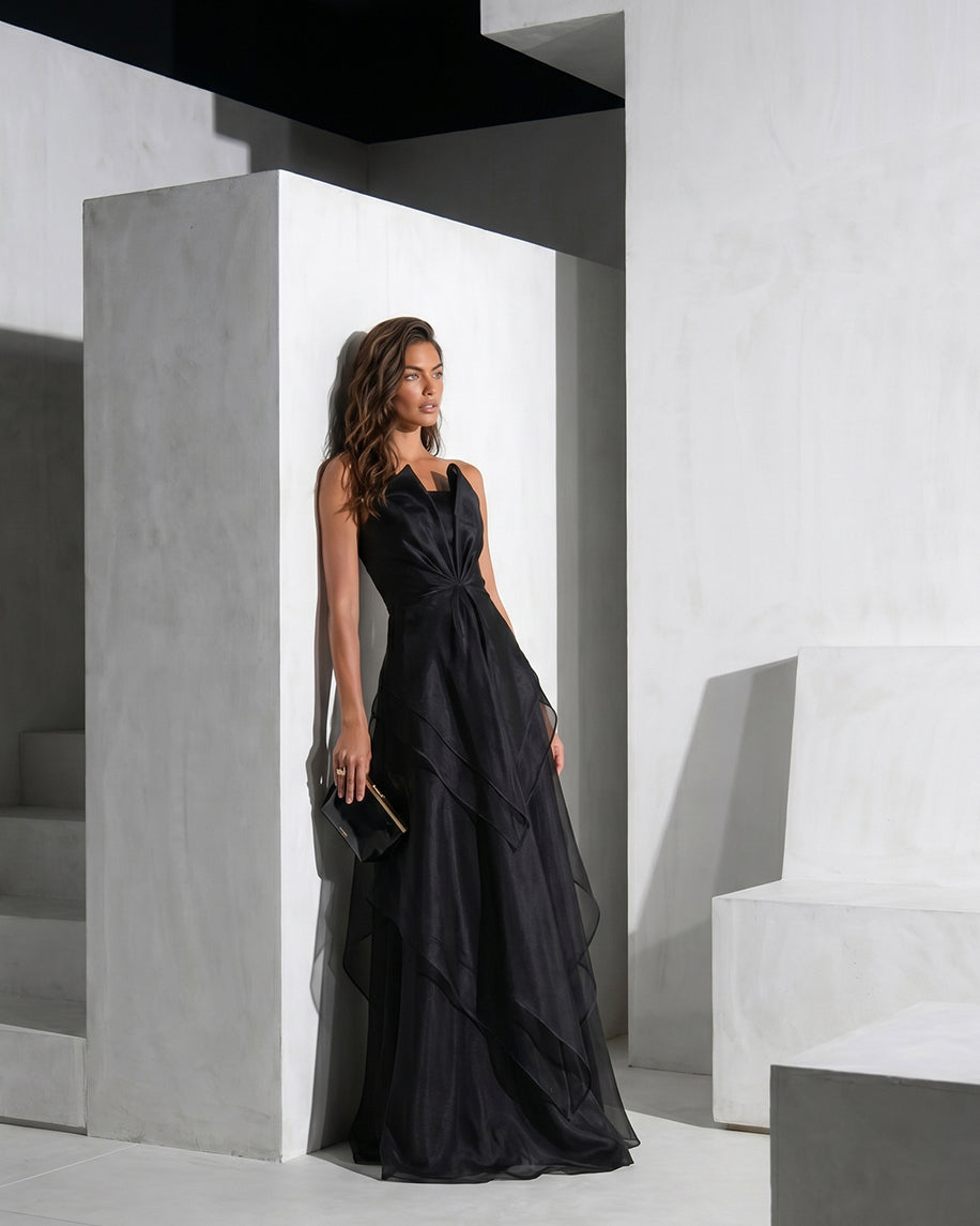 NOIR ARCHITECTURAL ORGANZA GOWN