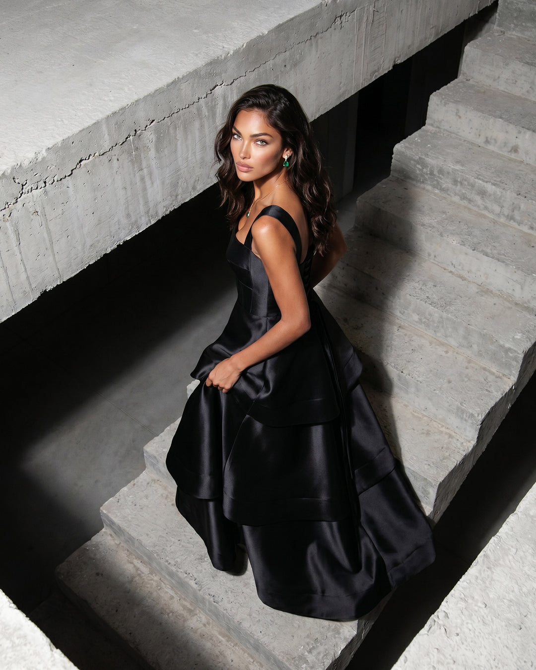 Noir Cascade Gown