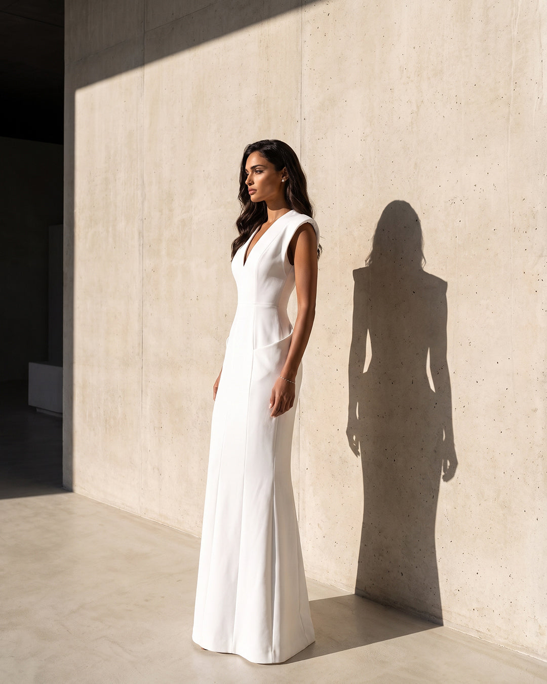 IVORY SCULPTED MERMAID GOWN