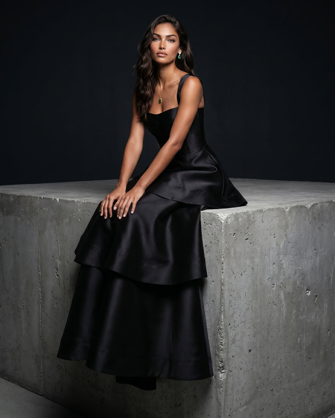 Noir Cascade Gown