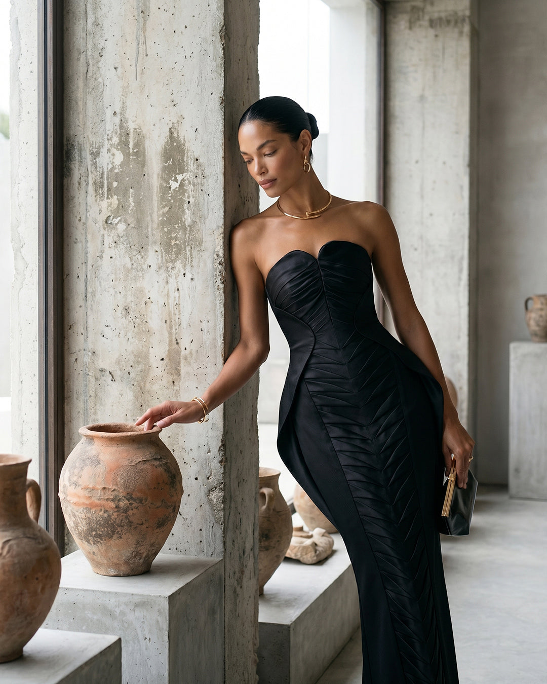 NOIR SCULPT CORSET GOWN